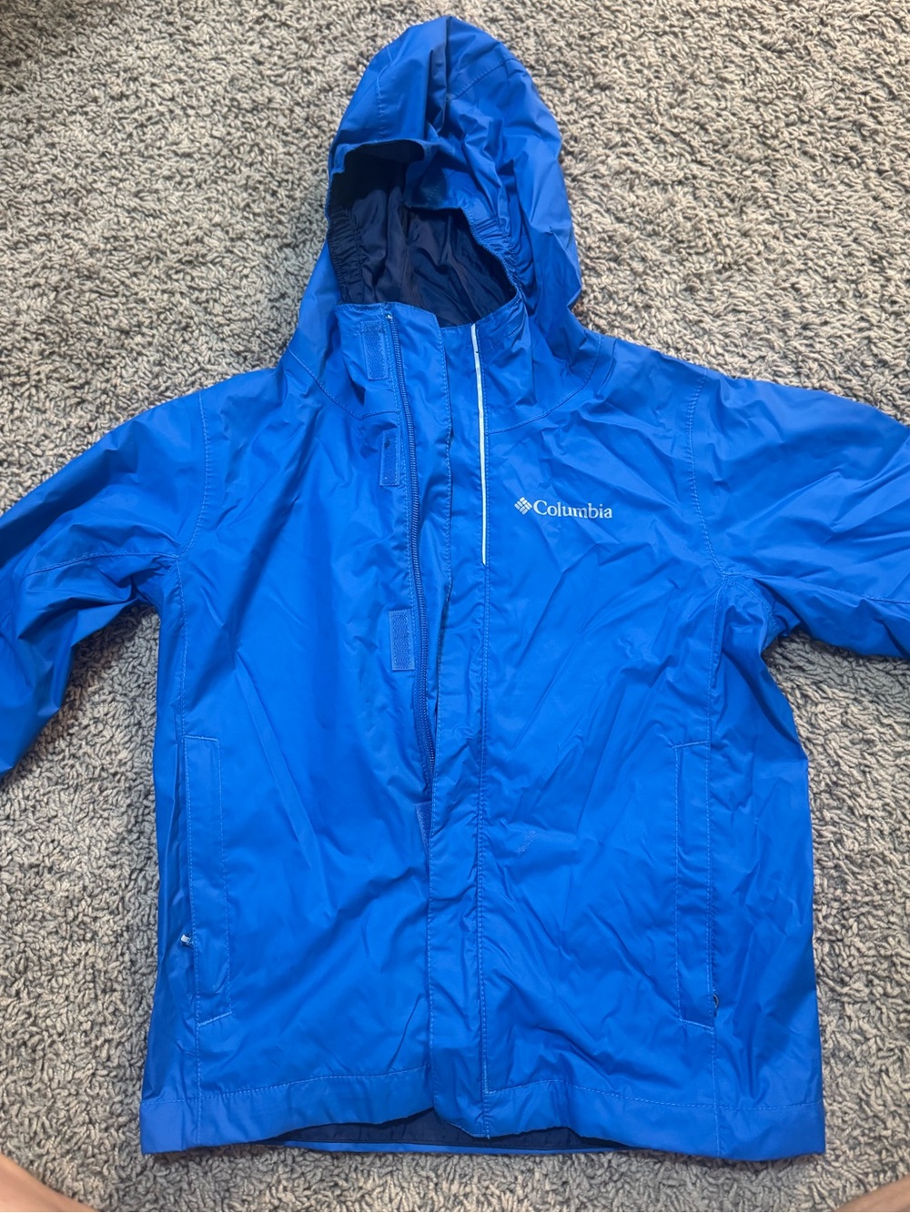 Columbia Kids Waterproof Hooded Rain Jacket in Royal Blue